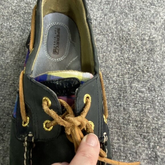 Sperry Boat Shoes Womens 9‎ M Bluefish Plaid 2 Slip On Loafers 9353657 Blue Pink - Picture 9 of 16